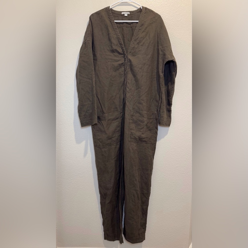 JAMES PERSE Women’s Linen Jumpsuit Overall Size 3/L - Picture 3 of 10